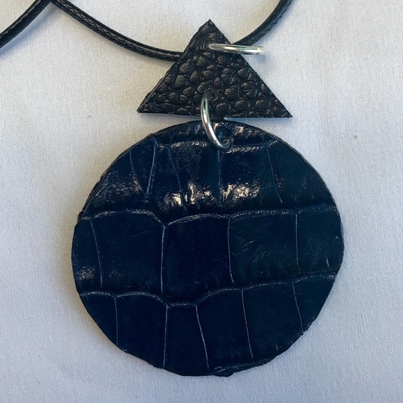 2-PIECE SET ❤️BLUE REVERSIBLE Handmade Lea… - Picture 6 of 8